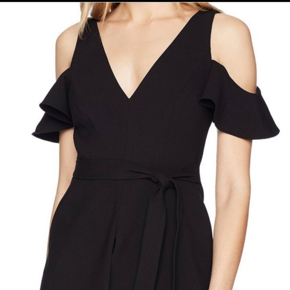 BCBGMAXAZRIA Cold Shoulder Peplum Blouse